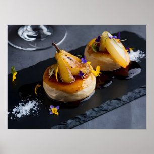 Gourmet Foie Gras with Red Wine Reduction Poster