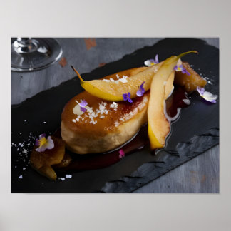 Gourmet Foie Gras with Red Wine Reduction Poster