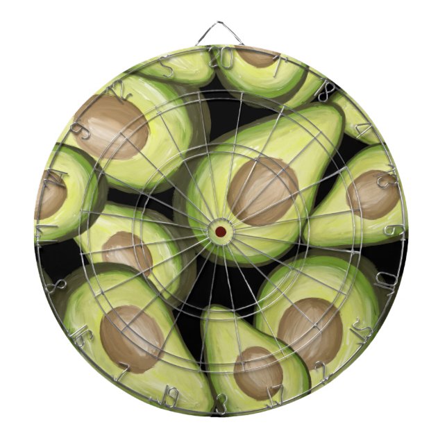 Gourmet Fresh Cut Vegan Avacados Dartboard (Front)