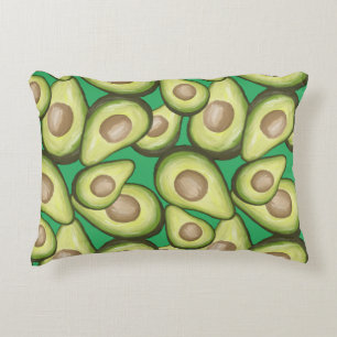 Gourmet Fresh Cut Vegan Avacados Decorative Cushion