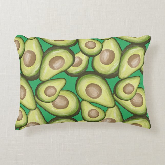 Gourmet Fresh Cut Vegan Avacados Decorative Cushion (Front)
