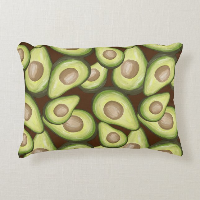 Gourmet Fresh Cut Vegan Avacados Decorative Cushion (Front)