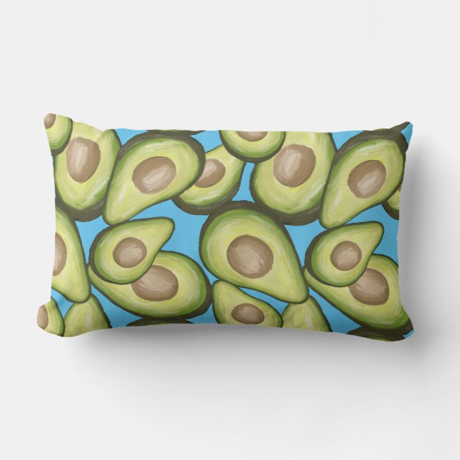 Gourmet Fresh Cut Vegan Avacados Lumbar Cushion (Front)