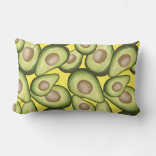 Gourmet Fresh Cut Vegan Avacados Lumbar Cushion