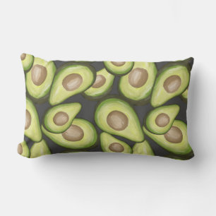 Gourmet Fresh Cut Vegan Avacados Lumbar Cushion