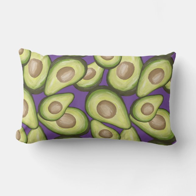 Gourmet Fresh Cut Vegan Avacados Lumbar Cushion (Front)