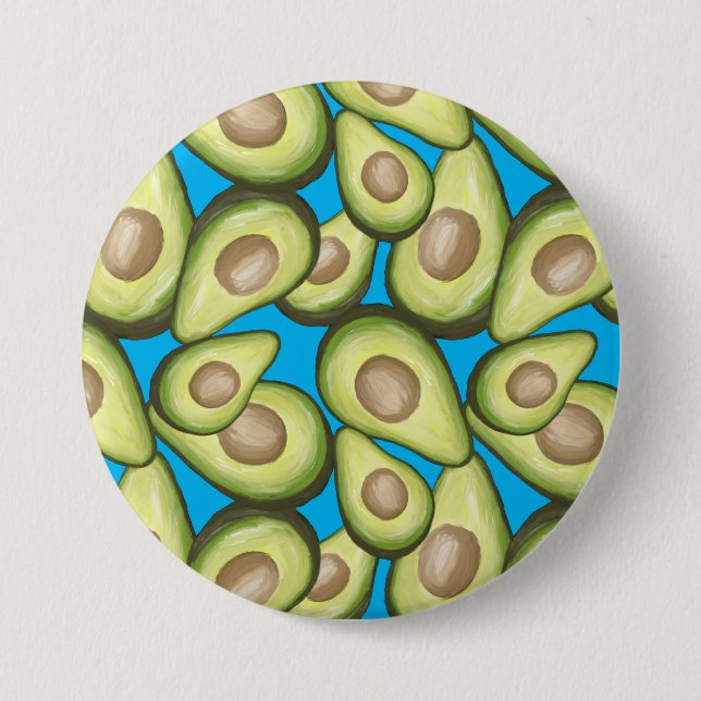 Gourmet Fresh Cut Vegan Avocado Pattern 7.5 Cm Round Badge (Front)