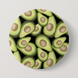 Gourmet Fresh Cut Vegan Avocado Pattern 7.5 Cm Round Badge