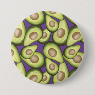 Gourmet Fresh Cut Vegan Avocado Pattern 7.5 Cm Round Badge
