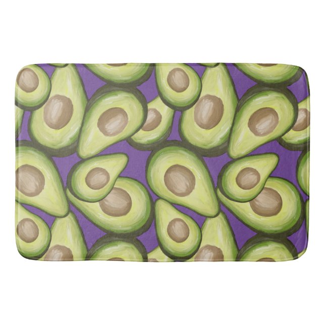 Gourmet Fresh Cut Vegan Avocado Pattern Bath Mat (Front)