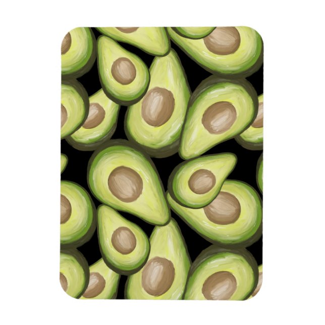 Gourmet Fresh Cut Vegan Avocado Pattern Magnet (Vertical)