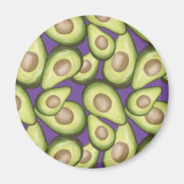 Gourmet Fresh Cut Vegan Avocado Pattern Magnet (Front)