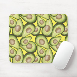 Gourmet Fresh Cut Vegan Avocado Pattern Mouse Pad