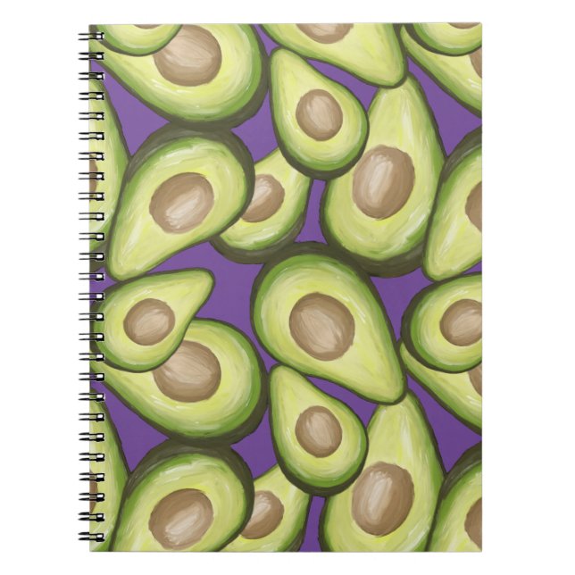Gourmet Fresh Cut Vegan Avocado Pattern Notebook (Front)
