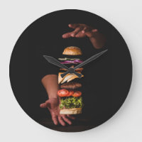 Gourmet Hamburger Acrylic Wall Clock