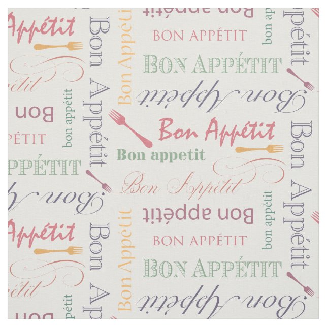 Gourmet Kitchen Bon Appetit Pastel Colours Fabric (Swatch)