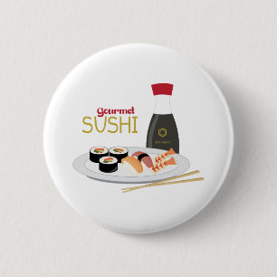 Gourmet Sushi 6 Cm Round Badge