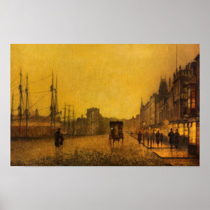 Gourock Dock, Glasgow by John Atkinson Grimshaw Poster