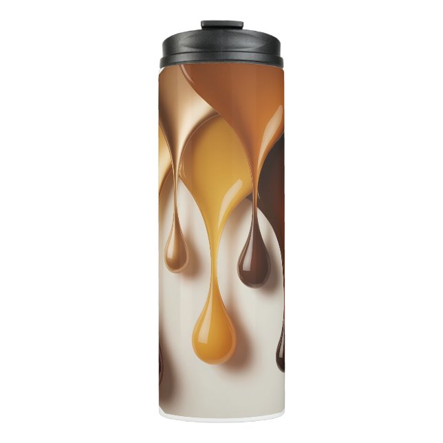 Gouttes Dorées - Art Liquide Luxe - Magnet Thermal Tumbler (Front)