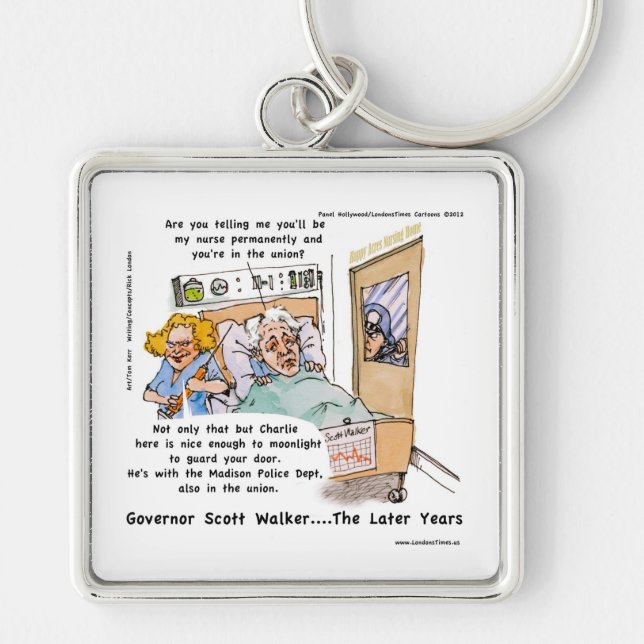 Gov Scott Walker Funny Satirical Gifts Tees Etc Key Ring (Front)