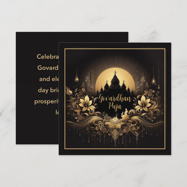 Govardhan Puja Card (Front/Back)