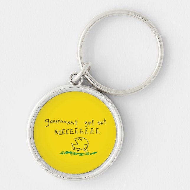 Government get out REE SNEKRIGHT Gadsden Flag Key Ring (Front)