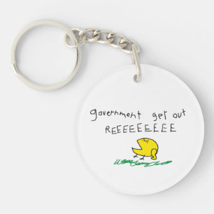 Government get out REE SNEKRIGHT Gadsden Flag Key Ring