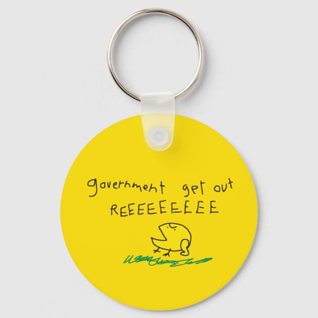 Government get out REE SNEKRIGHT Gadsden Flag Key Ring (Front)