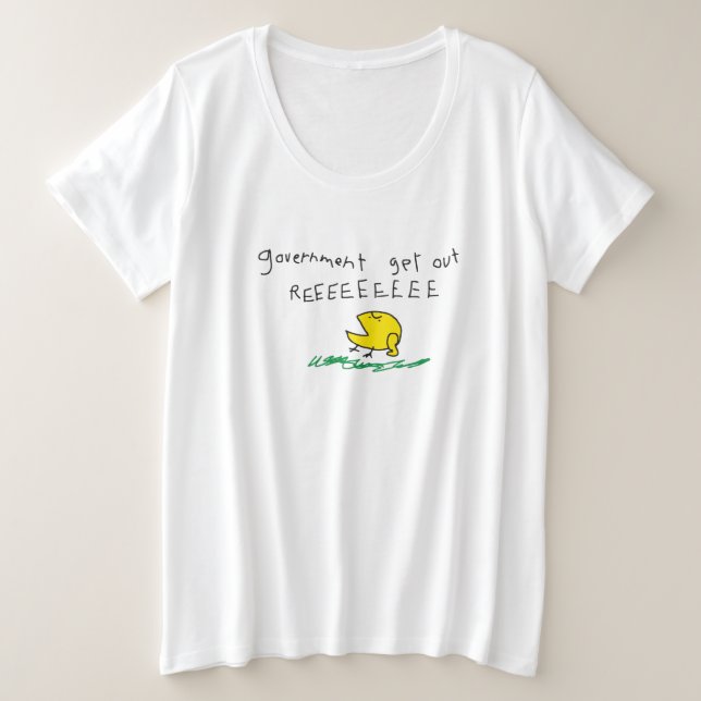Government get out REE SNEKRIGHT Gadsden Flag Plus Size T-Shirt (Design Front)