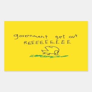 Government get out REE SNEKRIGHT Gadsden Flag Rectangular Sticker