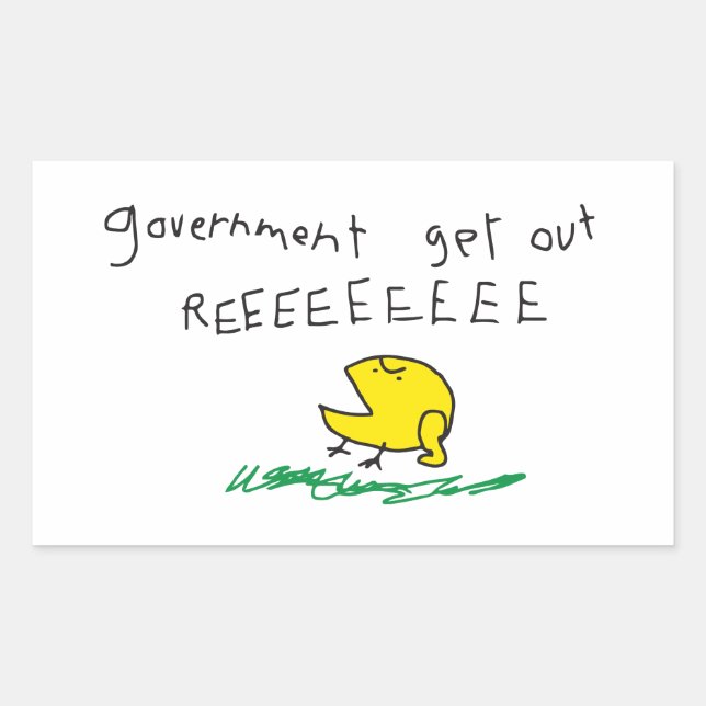 Government get out REE SNEKRIGHT Gadsden Flag Rectangular Sticker (Front)