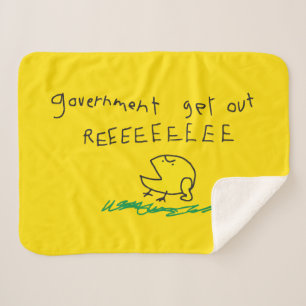 Government get out REE SNEKRIGHT Gadsden Flag Sherpa Blanket