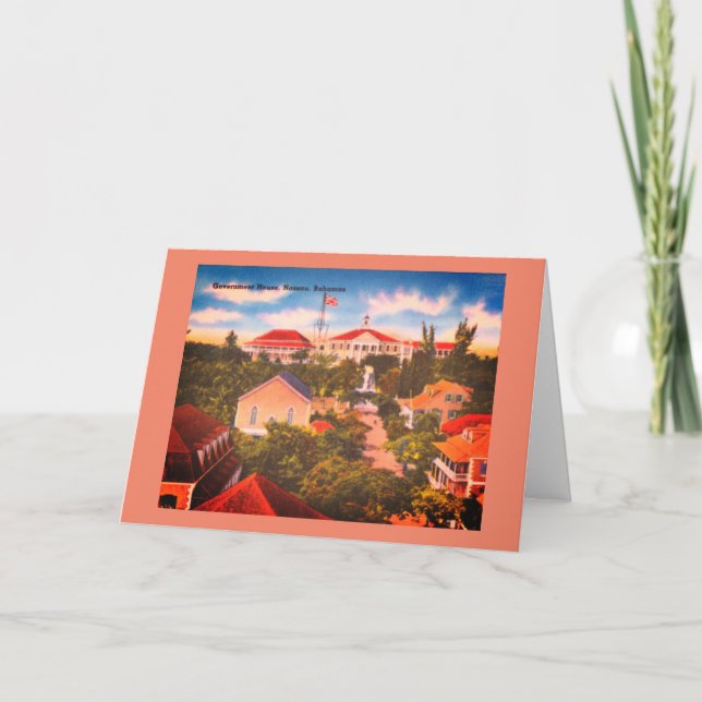 Government House, Nassau, Bahamas Vintage Photo Card (Front)