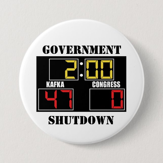 Government Shutdown 7.5 Cm Round Badge (Front)