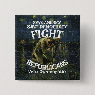 GOVERNOR FBI FEMA STATE ICE DHS DOJ VOTE DEMOCRAT 15 CM SQUARE BADGE