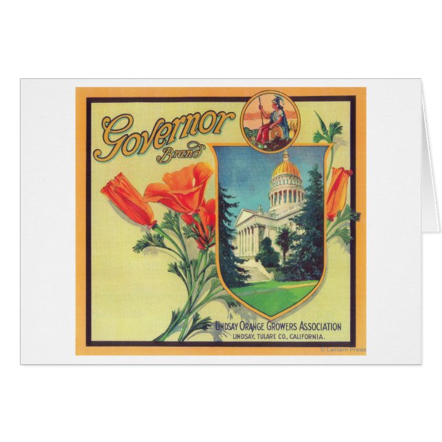 Governor Orange LabelLindsay, CA (Front Horizontal)