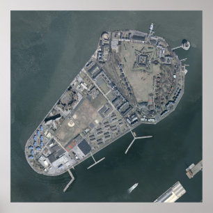 Governors Island Aerial Photograph Poster