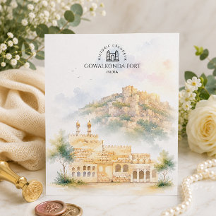 Gowalkonda Fort, India Architecture Landscape Holiday Postcard