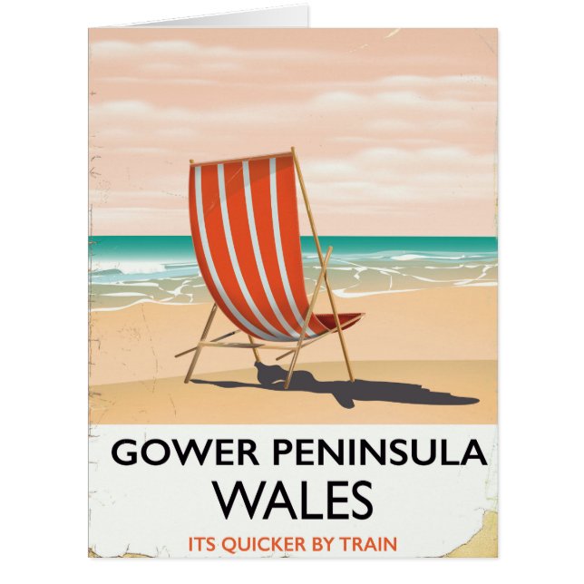 Gower Peninsula Wales vintage travel poster (Front)