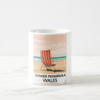 Gower Peninsula Wales vintage travel poster