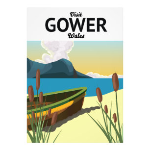 Gower Wales travel poster