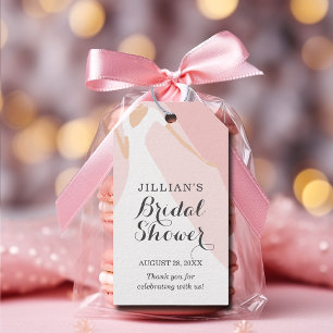 Gown Bridal Shower Blush Pink Thank You Gift Tags