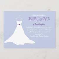 Gown Bridal Shower Invitation (Lavender&Purple)