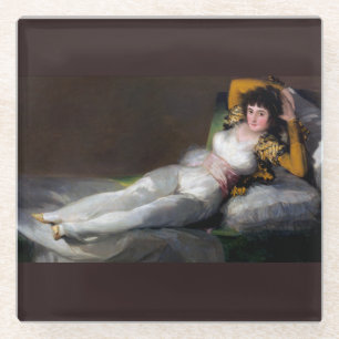 Goya Painting - Clothed Maja - La Maja Vestida Glass Coaster