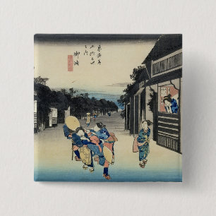 Goyu: Waitresses Soliciting Travellers 15 Cm Square Badge