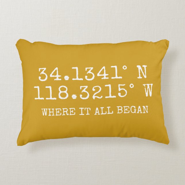 GPS Coordinates and Photo Personalised Decorative Cushion (Front)