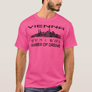 GPS Coordinates Capital Vienna Skyline 1 T-Shirt