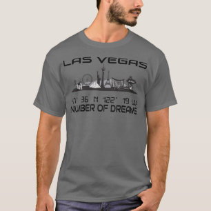 Gps Coordinates City Las Vegas Skyline Dream City T-Shirt