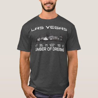 Gps Coordinates City Las Vegas Skyline Dream City T-Shirt