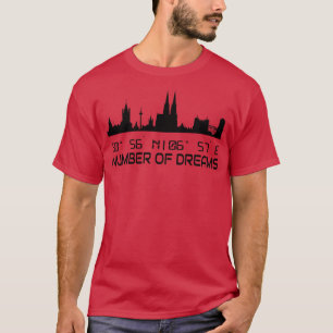 GPS Coordinates City Of Cologne Skyline 1 T-Shirt
